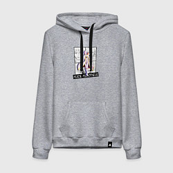 Толстовка-худи хлопковая женская Элис Асмодей на фоне манги, цвет: меланж