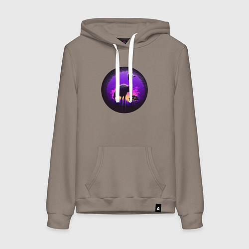 Женская толстовка-худи Аист в неоне / Утренний латте – фото 1