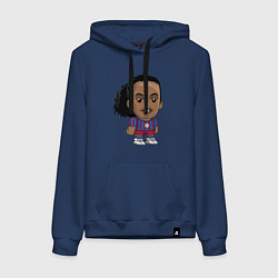Толстовка-худи хлопковая женская Ronaldinho Barcelona, цвет: тёмно-синий