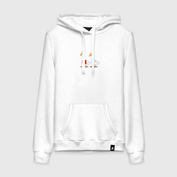 Толстовка-худи хлопковая женская Бойцоский гусь, цвет: белый