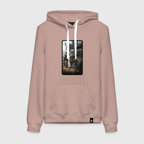 Женская толстовка-худи Челябинск котик / Пыльно-розовый – фото 1