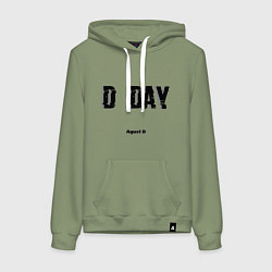 Толстовка-худи хлопковая женская D DAY Agust D, цвет: авокадо