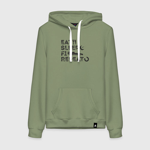 Женская толстовка-худи Eat sleep F1 / Авокадо – фото 1