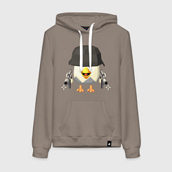 Толстовка-худи хлопковая женская Chicken Gun в каске, цвет: утренний латте