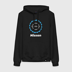 Толстовка-худи хлопковая женская Nissan в стиле Top Gear, цвет: черный