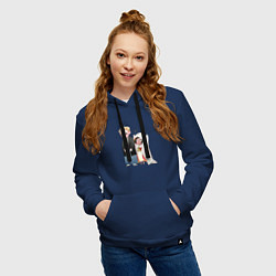 Толстовка-худи хлопковая женская Jigokuraku boo, цвет: тёмно-синий — фото 2