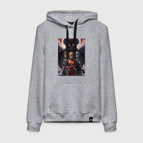 Женская толстовка-худи Лучшие девочки Евангелиона: Аска, Рей / Меланж – фото 1