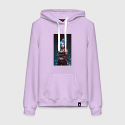 Толстовка-худи хлопковая женская JINX Arcane League Of Legends, цвет: лаванда
