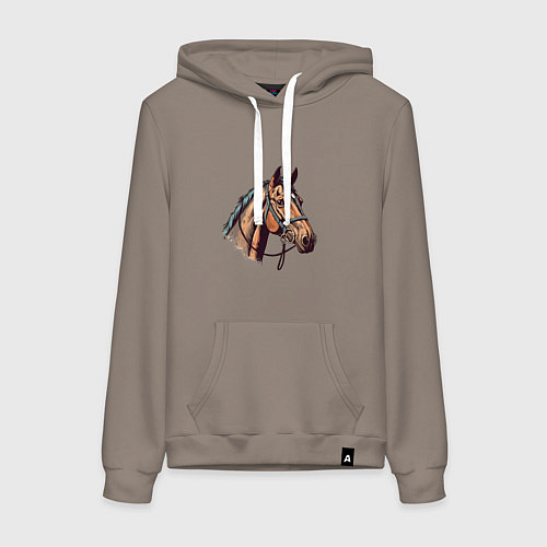 Женская толстовка-худи Коняка скакуняка / Утренний латте – фото 1