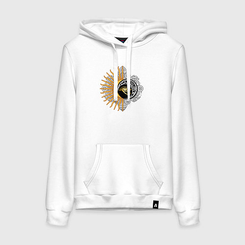 Женская толстовка-худи С солнцем и луной / Белый – фото 1