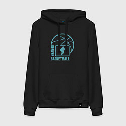 Толстовка-худи хлопковая женская Denver basket, цвет: черный