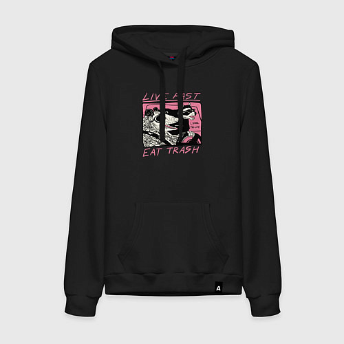 Женская толстовка-худи Trash Life / Черный – фото 1
