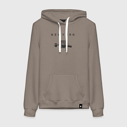 Толстовка-худи хлопковая женская Бруклинский мост, цвет: утренний латте