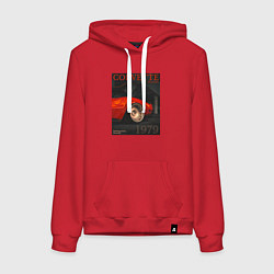 Толстовка-худи хлопковая женская Обложка журнала Chevrolet Corvette C3, цвет: красный