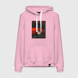 Толстовка-худи хлопковая женская Обложка журнала Chevrolet Corvette C3, цвет: светло-розовый