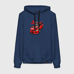 Толстовка-худи хлопковая женская Lancer Evolution 8, цвет: тёмно-синий