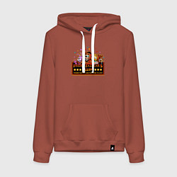 Толстовка-худи хлопковая женская Пиццерия Фредди, цвет: кирпичный