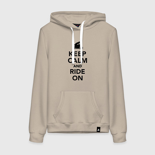 Женская толстовка-худи Keep calm and ride on / Миндальный – фото 1