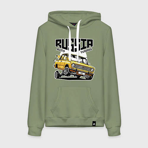 Женская толстовка-худи Russia tuning car / Авокадо – фото 1