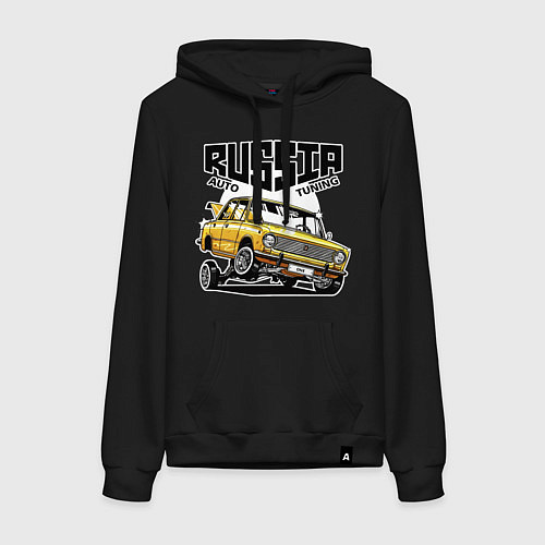 Женская толстовка-худи Russia tuning car / Черный – фото 1