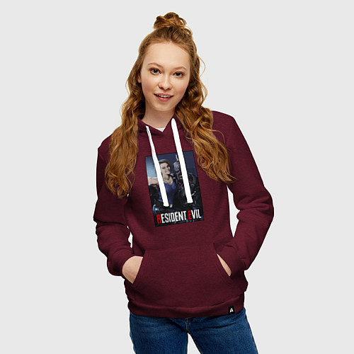Женская толстовка-худи Resident frendship / Меланж-бордовый – фото 3