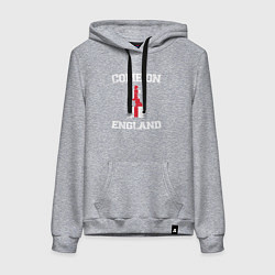 Толстовка-худи хлопковая женская Come on England, цвет: меланж