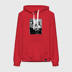 Толстовка-худи хлопковая женская Old Gangstars, цвет: красный