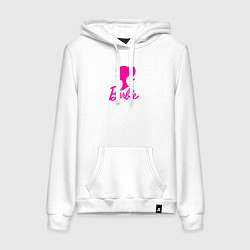Толстовка-худи хлопковая женская Розовый логотип Барби, цвет: белый