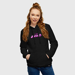 Толстовка-худи хлопковая женская I am kenough barbie, цвет: черный — фото 2