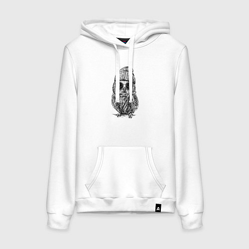 Женская толстовка-худи Сова на стиле / Белый – фото 1