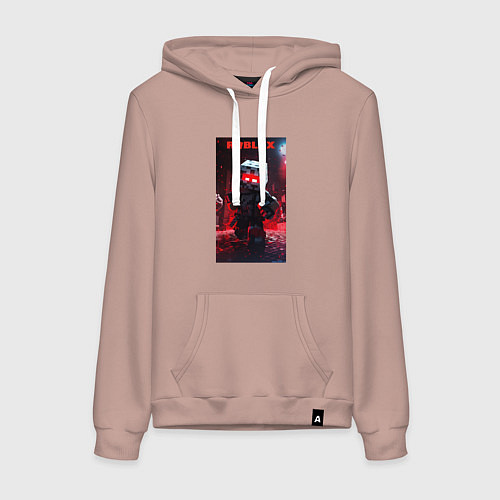 Женская толстовка-худи Roblox red style / Пыльно-розовый – фото 1