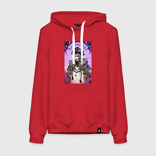 Женская толстовка-худи Ведьма-модница - нейросеть / Красный – фото 1