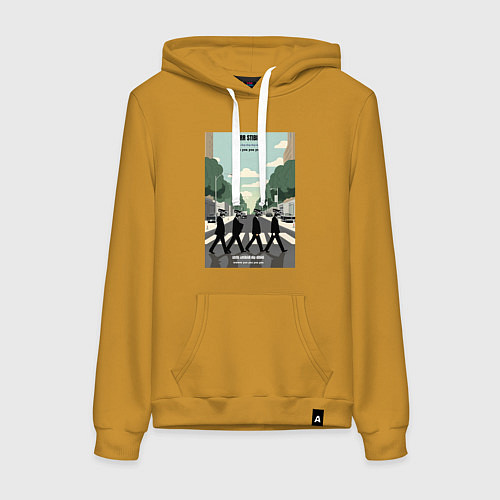 Женская толстовка-худи Skibidi toilet Beatles cameramen / Горчичный – фото 1
