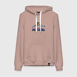 Толстовка-худи хлопковая женская Florida panthers - hockey team, цвет: пыльно-розовый