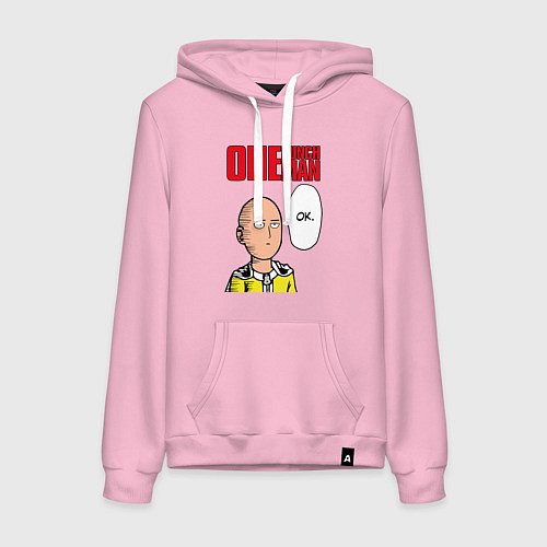 Женская толстовка-худи Saitama - one punch man / Светло-розовый – фото 1