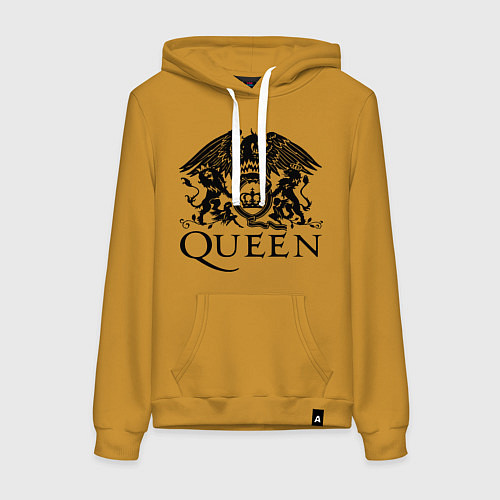 Женская толстовка-худи Queen - logo / Горчичный – фото 1