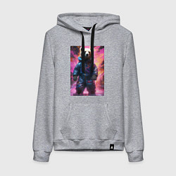 Толстовка-худи хлопковая женская Мишка таптышка, цвет: меланж