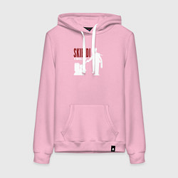 Толстовка-худи хлопковая женская Скибиди туает битва, цвет: светло-розовый