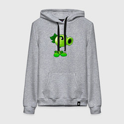 Толстовка-худи хлопковая женская Повторитель горохострел, цвет: меланж