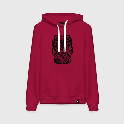 Женская толстовка-худи Tribal Abstract Mask / Маджента – фото 1