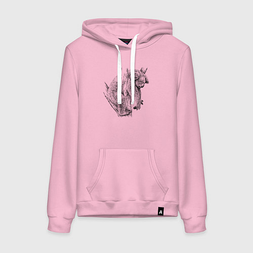 Женская толстовка-худи Коала спит на дереве / Светло-розовый – фото 1