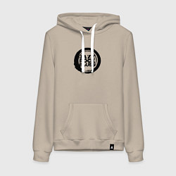 Толстовка-худи хлопковая женская Jazz rock blues 1, цвет: миндальный