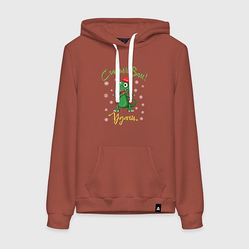 Женская толстовка-худи 2024 год зеленого дракона / Кирпичный – фото 1