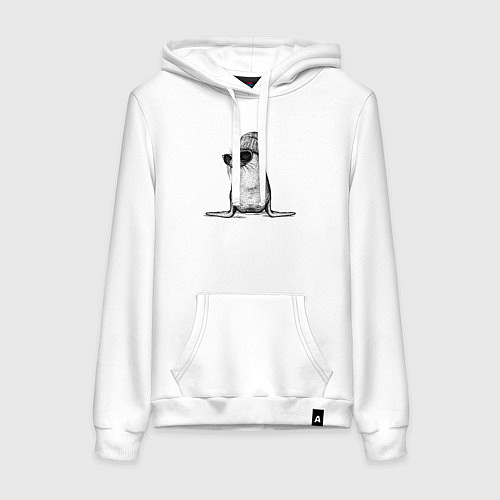 Женская толстовка-худи Морской котик модный / Белый – фото 1