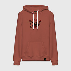 Толстовка-худи хлопковая женская Pajama pattern let it snow, цвет: кирпичный