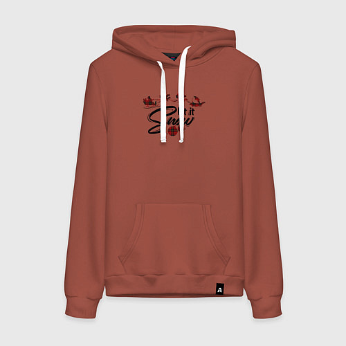 Женская толстовка-худи Pajama pattern let it snow / Кирпичный – фото 1