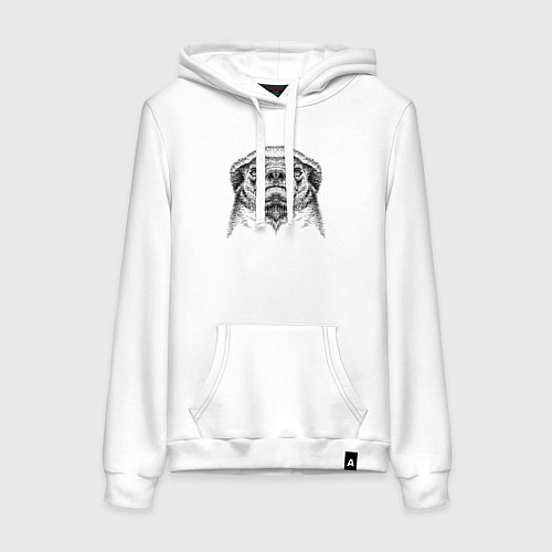 Женская толстовка-худи Гордый медоед / Белый – фото 1