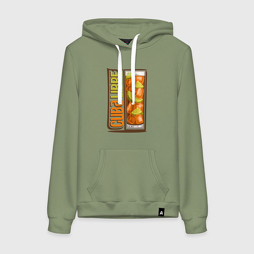 Женская толстовка-худи Куба либре / Авокадо – фото 1