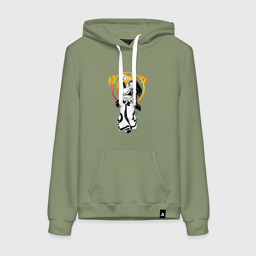 Женская толстовка-худи Samurai Girl: Kanji / Авокадо – фото 1