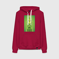 Толстовка-худи хлопковая женская Коварный Гринч похититель Рождества, цвет: маджента